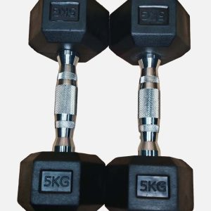 Pair of 5 kg Hex Dumbbells